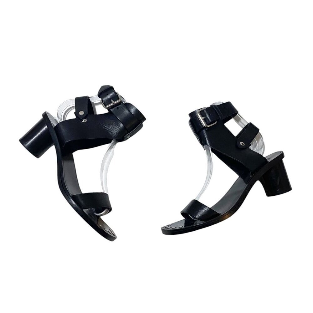Isabel Marant Black Leather Jaeryn Mid Heel  Sandals, Size 37EU, Buckle - Picture 5 of 12
